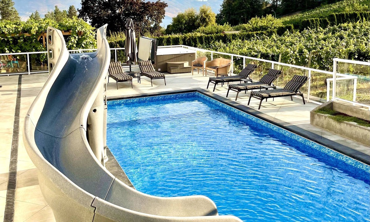 Central Okanagan House | Year-Round Heated Pool, Hot Tub, Private Vineyard, Lake Views