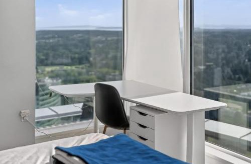 Surrey Apartment | 3BR Penthouse with Skyline Views & Patio