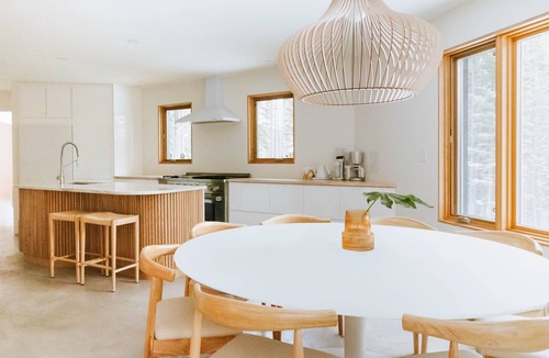 Nordegg House | A Scandinavian spa getaway in the forest - calm, minimal, and serene.