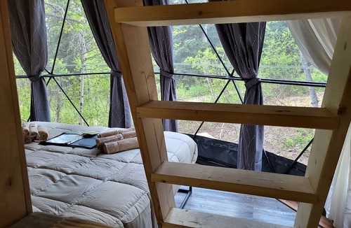 Division No. 3 Cabin | Amazing Forest Dome with Private Deck and Lofted Interior in Alberta