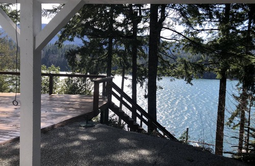 Youbou House | Gorgeous Chalet Style Lake house with four decks and huge dock.