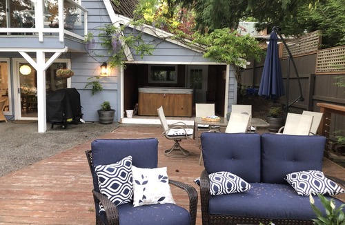 Youbou House | Gorgeous Chalet Style Lake house with four decks and huge dock.