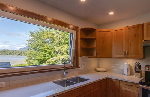Tofino Cabin | Inlet view carriage house on Jensens Bay private hot tub 2 king bedrooms 2 bath
