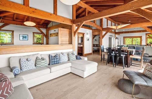 Juan de Fuca Electoral Area House | Mystic Beach Vacation Home-Oceanview modern timberframe with hot tub