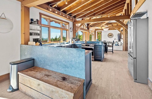 Juan de Fuca Electoral Area House | Mystic Beach Vacation Home-Oceanview modern timberframe with hot tub