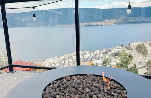Central Okanagan Cabin | Panoramic Lakeview cabin w/fire table and private hot tub at LaCasa Resort