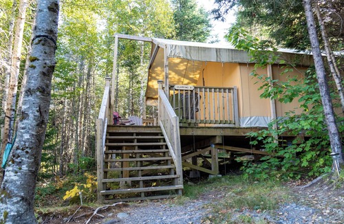 Saint Patrick RV Rental | Safari Glamping Tent! Forest Retreat & Hot Tubs!