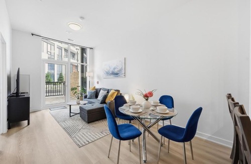 Kitchener Apartment | Stylish 2BR in Station Park. Private Patio. Spa, Gym and Bowling