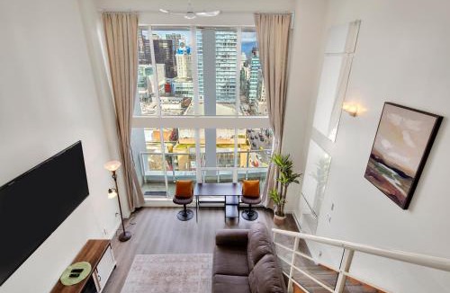 Downtown Vancouver Apartment | Two-Story Loft with a High-rises view and Rooftop Deck