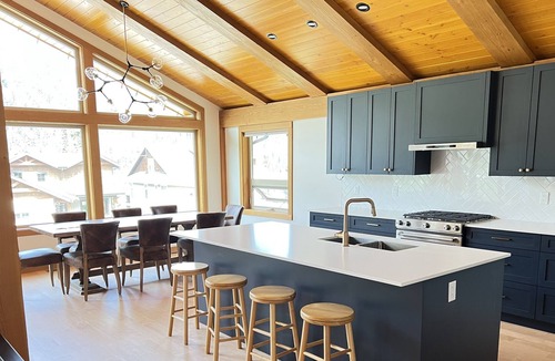 Fairways Ski Chalet | Upstairs half of a timber frame ski-in chalet.