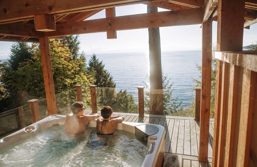 Davis Bay House | Waterfront, Hot Tub, Private Beach, Views, Huge Deck