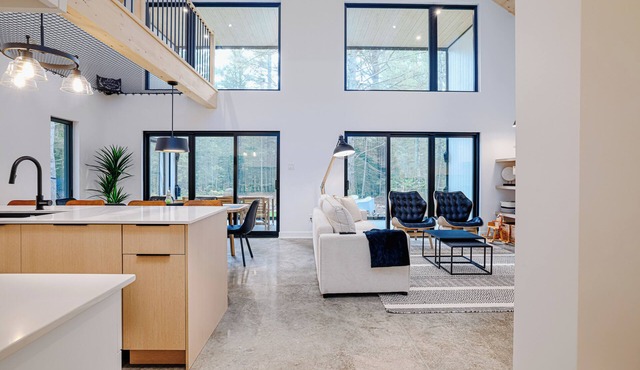 À 1 hre de Montréal, entouré d'arbres matures, vous trouverez le Chalet Snö !