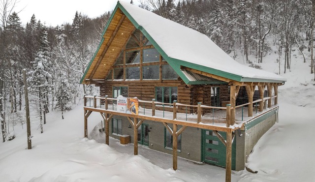 Arborum North Forest | Logs, spa, ski, pool table and slope views