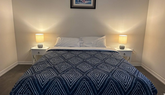 Bedroom Ensuite (Unit 1) @Welland, ON…a cozy bedroom space with jacuzzi