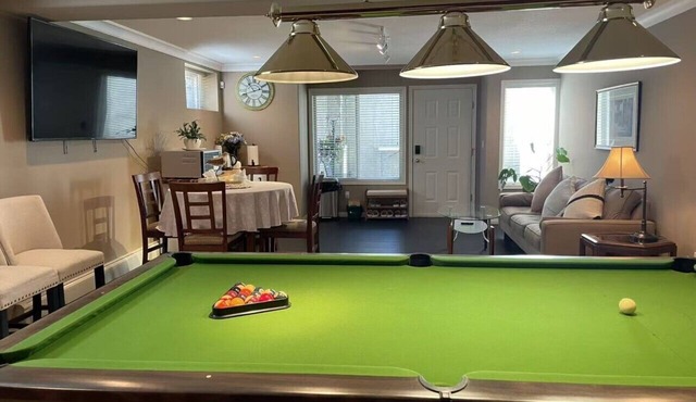 Billiards & Relaxation High-End 2BR Surrey Retreat