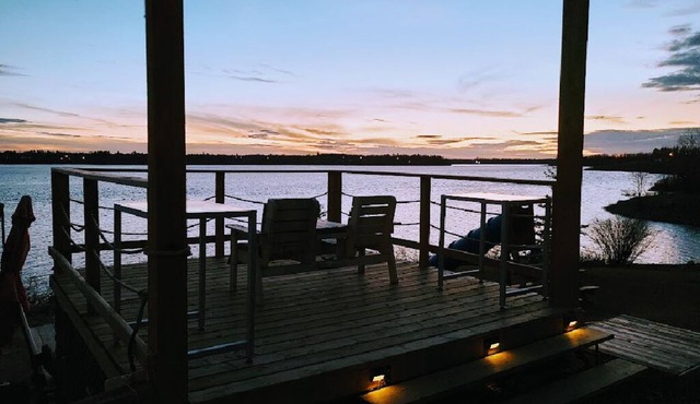 Enjoy the Winter Wonderland on Private Waterfront property