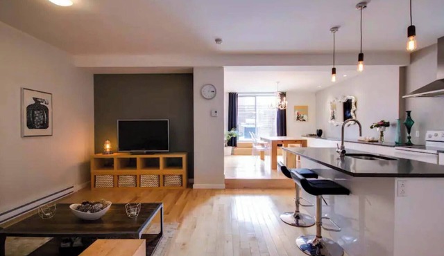 Family apartment (3 bedrooms) with a private terrace in Montreal.