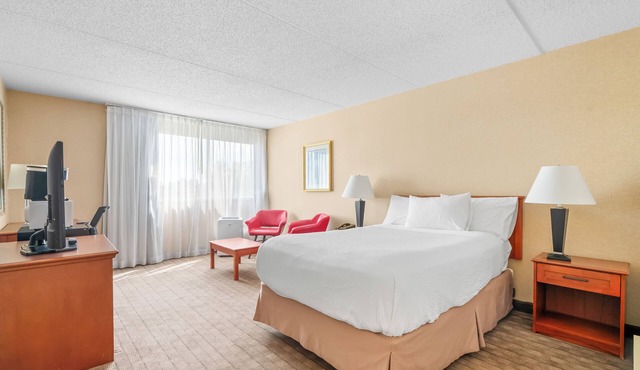 Hotel Double Bed Suite w Parking, AC, Gym, Pool