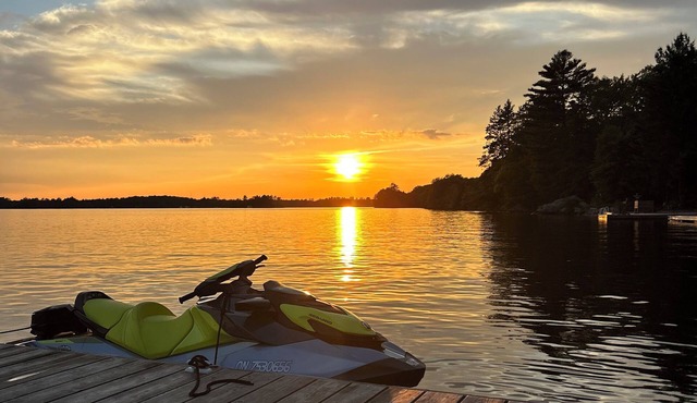 Lake Muskoka waterfront cottage with the most amazing sunsets!