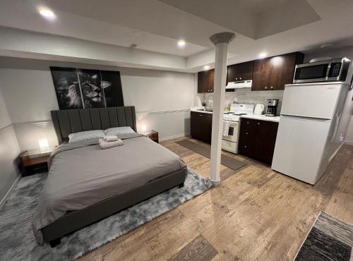 Modern, basement apartment, close to airport