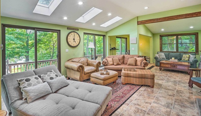 NEW! Rustic Stamford Lakehouse w/ Wraparound Deck!
