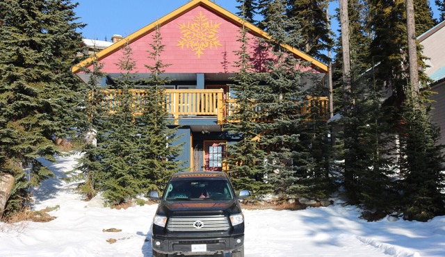 Private cabin at Big White with a hot tub.