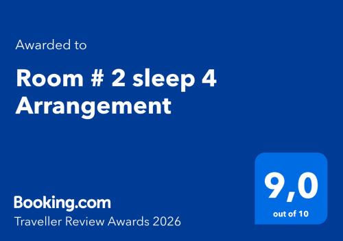 Room # 2 sleep 4 Arrangement