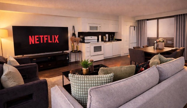 Spacious Luxury 2BR Condo | Free Parking & City Views