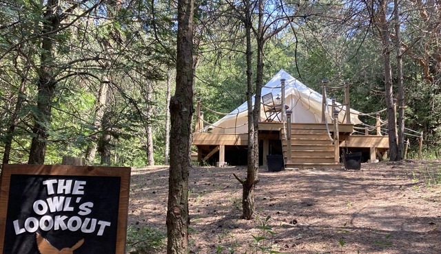 Unique bell-tent glamping experience in the Oak Ridges Moraine Forest.
