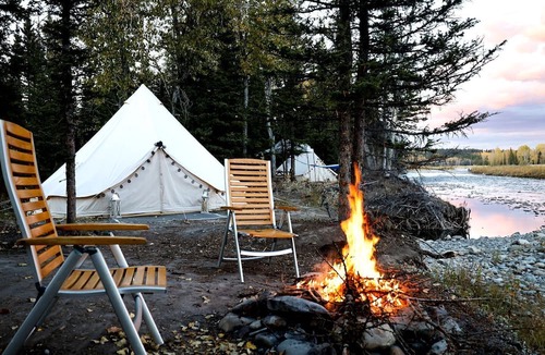 Calgary House | Rustic Riverside Glamping Tent near Elbow River in Bragg Creek, Alberta