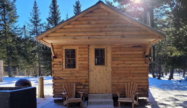 Wood cabin by the river